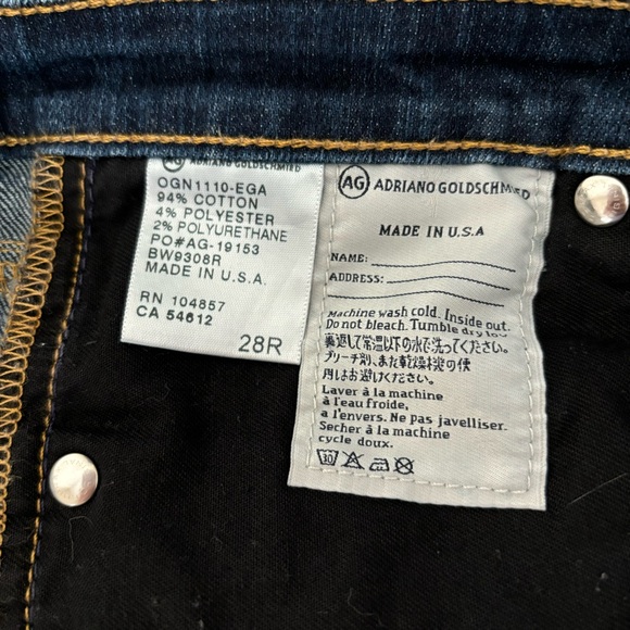 AG The Stilt Cigarette Leg Jeans Dark Wash Size 28R - Picture 6 of 13